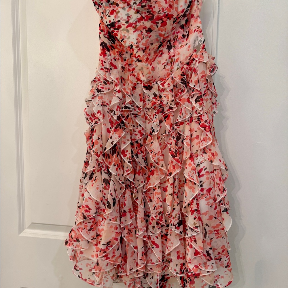 White House Black Market Floral Ruffle Dress